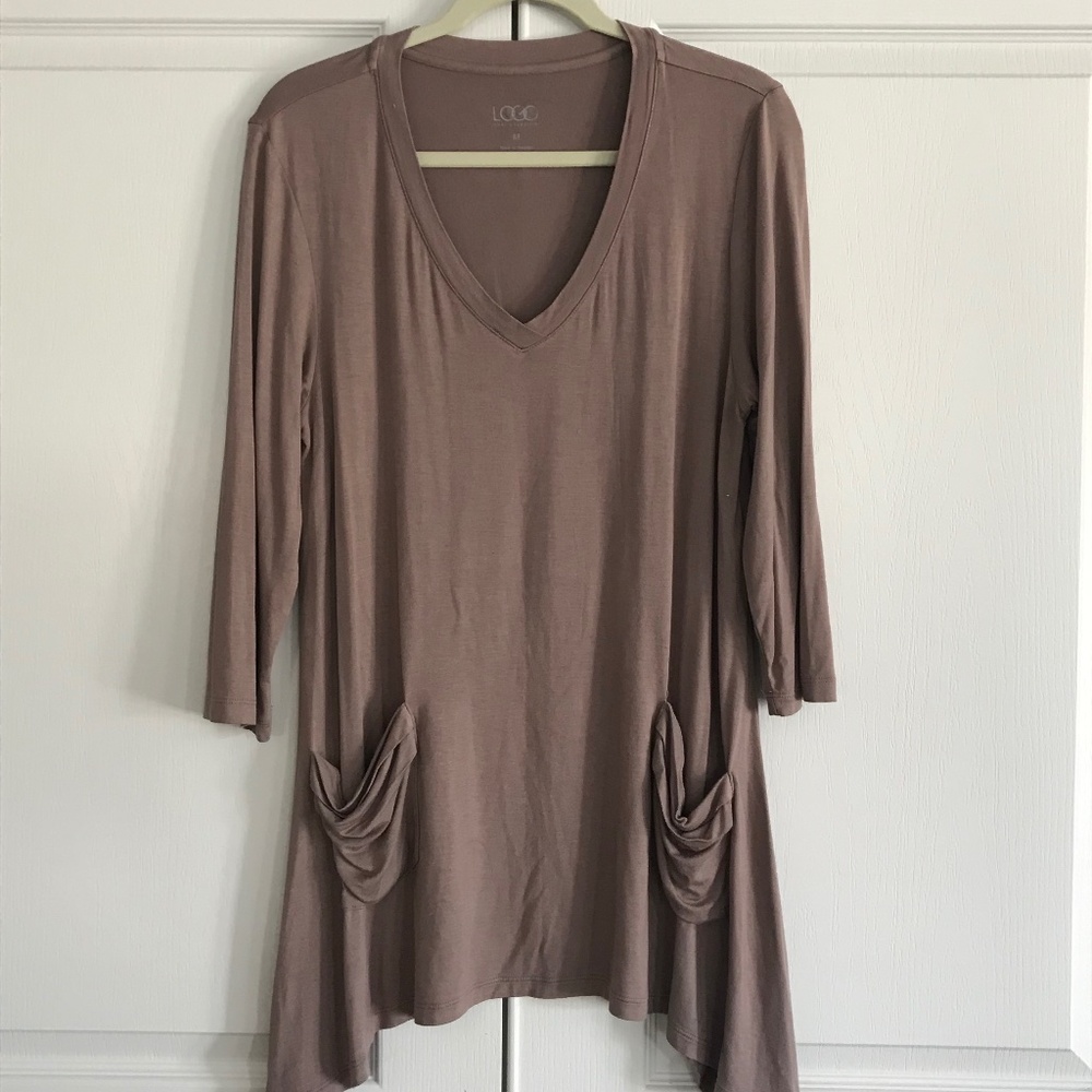 LOGO by Lori Goldstein Tunic Top Sz M